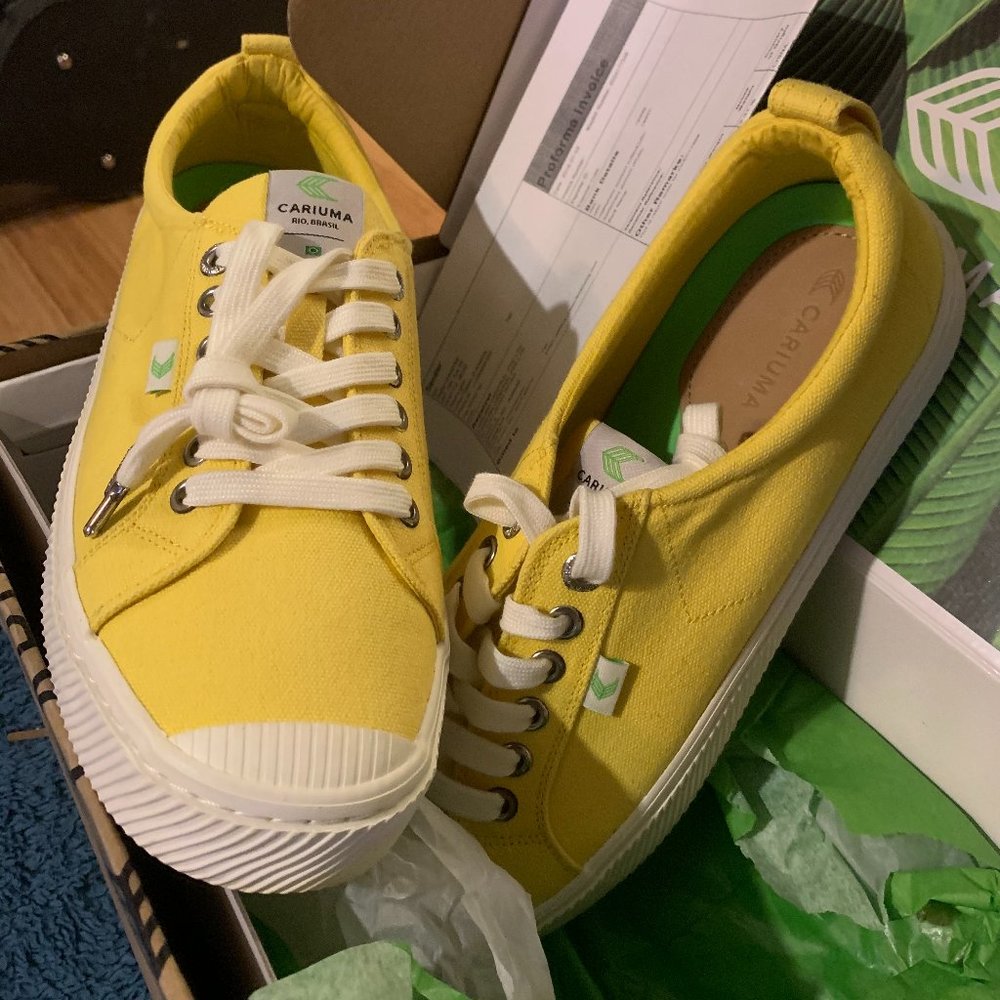 Cariuma Yellow Canvas Sneakers.   9.5 Mens/11Women